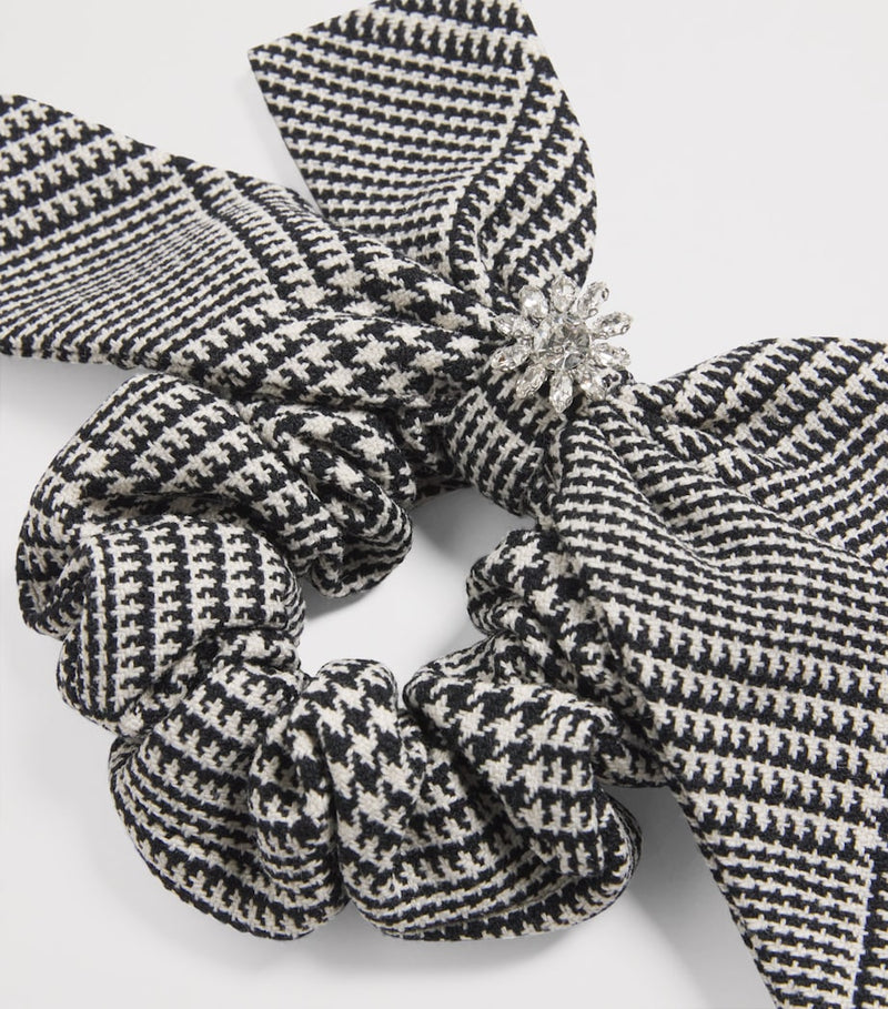 Self-Portrait Kids wool-blend check hair bow (British brand)