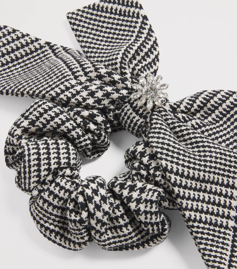 Self-Portrait Kids wool-blend check hair bow (British brand)