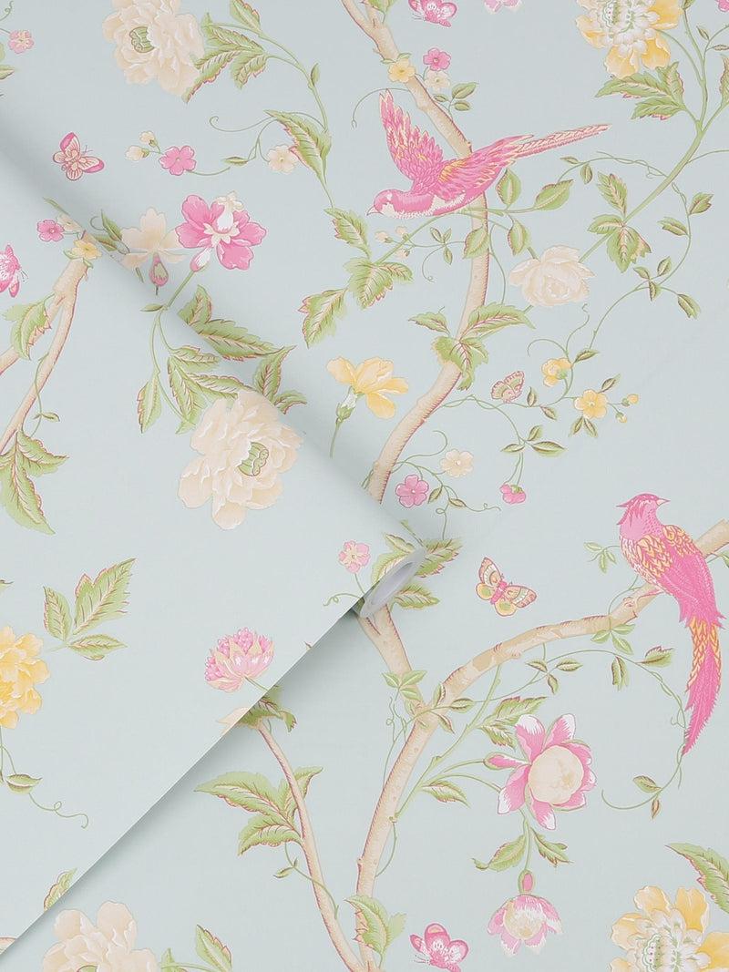 Papier peint Laura Ashley Duck Egg Summer Palace 10m (marque britannique)