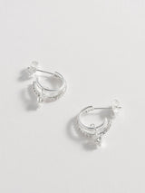 Next Estella Bartlett Silver Tone Duo Pave Star Hoop Earrings 1.5 cm- Buy online at McGrocer
