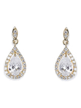 Next Ivory & Co Gold Belmont Crystal Teardrop Earrings 2cm- Buy online at McGrocer