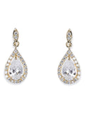 Ivory & Co Gold Belmont Crystal Teardrop Earrings 2cm, UK version