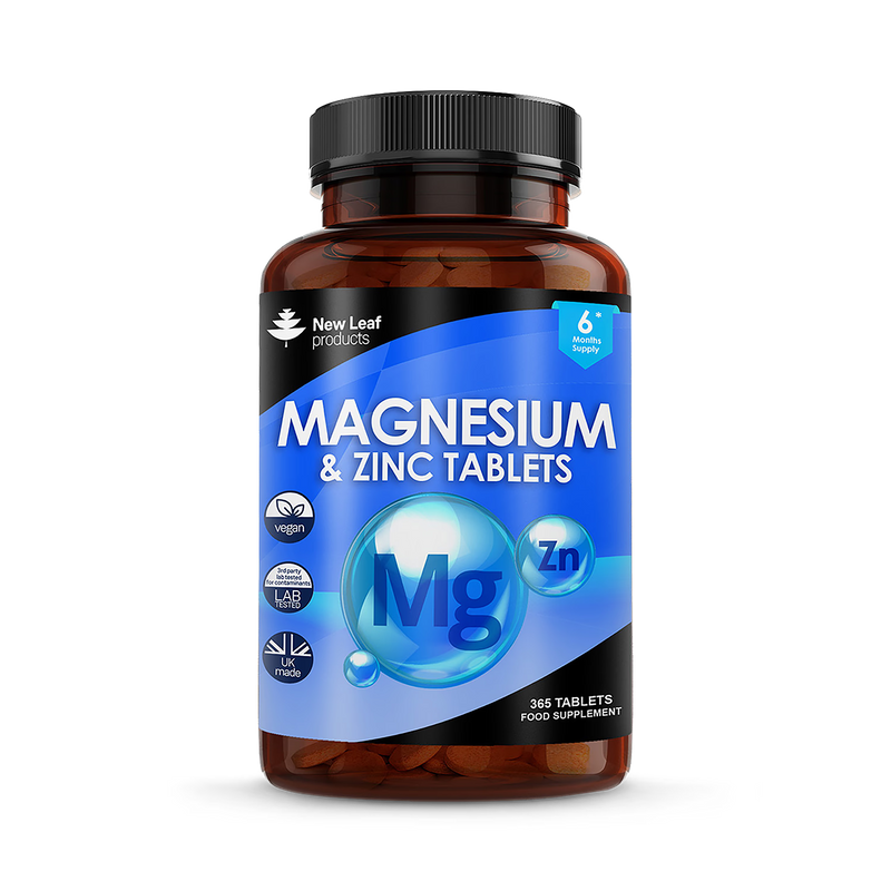 New Leaf Products Magnesium & Zinc Tablets 365 tablets - British product