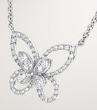 Graff white gold diamond butterfly necklace 46cm, UK version