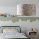 Habitat Kids Rainbow Printed Lampshade Fabric Drum Shade 35cm, UK version
