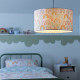 Habitat Kids Rainbow Printed Lampshade Fabric Drum Shade 35cm, UK version