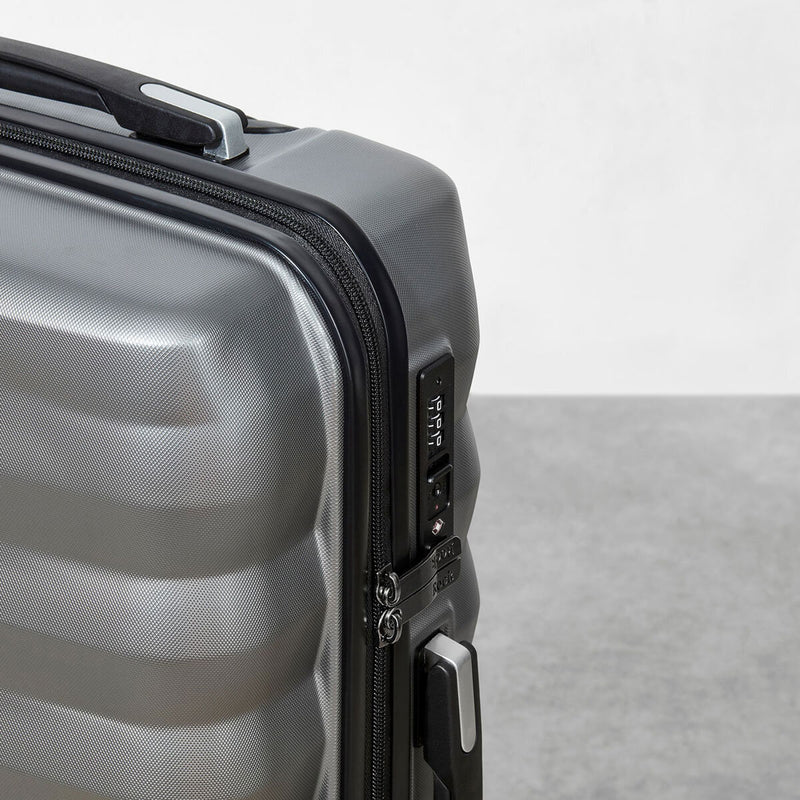 Rock 3 piece hardside luggage set in charcoal, imported from the UK