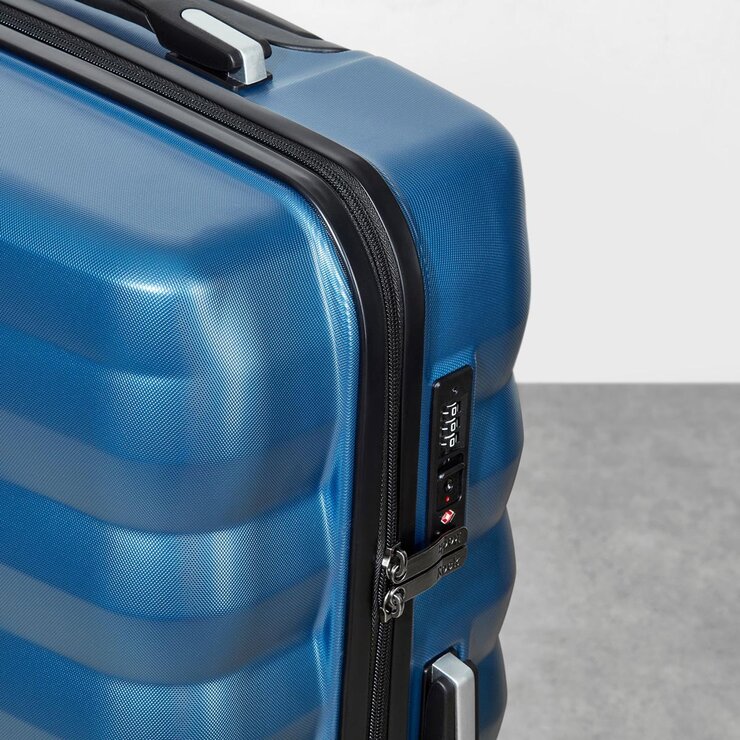 Rock Berlin 3 piece hardside luggage set blue - British product