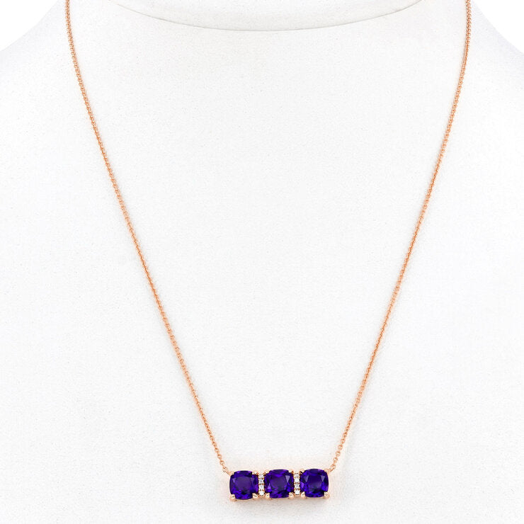 Costco amethyst diamond pendant 14ct rose gold, UK version