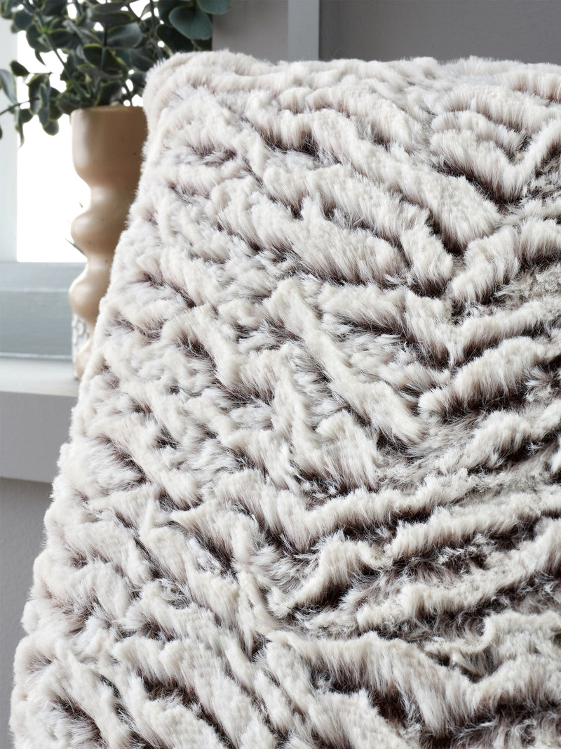 Catherine Lansfield grey wolf faux fur cushion, imported from the UK