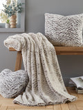 Catherine Lansfield grey wolf faux fur cushion, imported from the UK