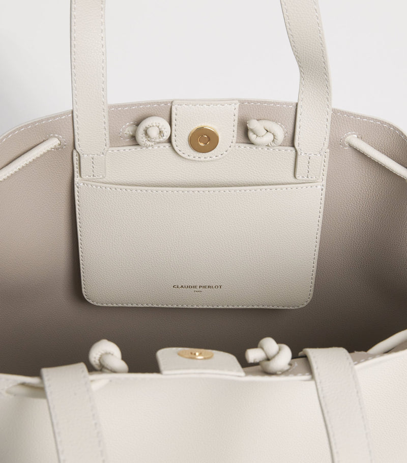 Claudie Pierlot Alban grained leather tote bag, UK version