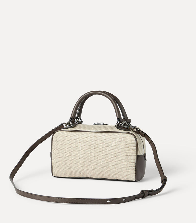 Brunello Cucinelli small woven Explorer Boston top-handle bag, UK version