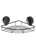 Showerdrape black Suctionloc corner basket (British brand)