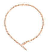 Harrods Bvlgari Serpenti Viper Rose Gold and Diamond Necklace 34cm- Buy online at McGrocer