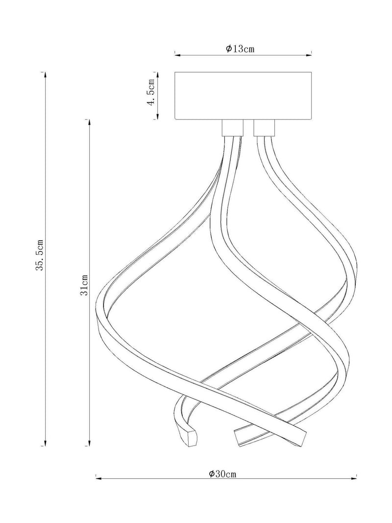 Chrome Callie flush ceiling light - British product