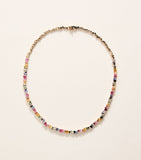 Suzanne Kalan rose gold rainbow sapphire tennis necklace 43cm - British product