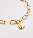 Monica Vinader gold vermeil heart charm bracelet, UK version
