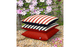 rucomfy Stripe Red Indoor Outdoor Bean Bag Cushion, 70x70x10cm