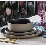 Habitat Raw Edge Speckle dinner set 12 piece black, UK version