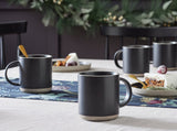 Habitat black stoneware mugs set of 4 410ml, UK version