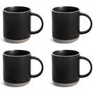 Habitat black stoneware mugs set of 4 410ml, UK version