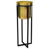 Ivyline Calla gold planter stand with 58cm height and 22cm diameter, UK version