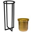 Ivyline Calla gold planter stand with 58cm height and 22cm diameter, UK version