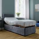 Mibed memory single adjustable bed with grey memory foam mattress, imported from the UK