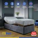 Grey single adjustable bed with memory foam mattress, imported from the UK