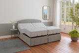 Mibed Superking adjustable bed with storage drawers in grey, imported from the UK