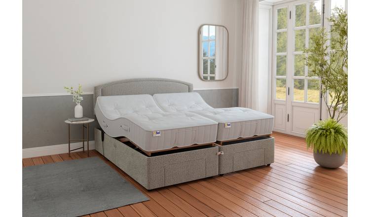 Mibed Superking adjustable bed with storage drawers in grey, imported from the UK
