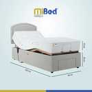 Mibed Single Adjustable Drawer Bed with Mattress in Slate, imported from the UK