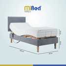 Mibed Memory Single Adjustable Bed with Mattress Grey, imported from the UK