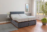 Mibed Memory Superking Adjustable Bed with Mattress in Grey, imported from the UK