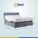 Mibed Memory Superking Adjustable Bed with Mattress in Grey, imported from the UK