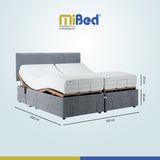 Mibed Memory Superking Adjustable Bed with Mattress in Grey, imported from the UK