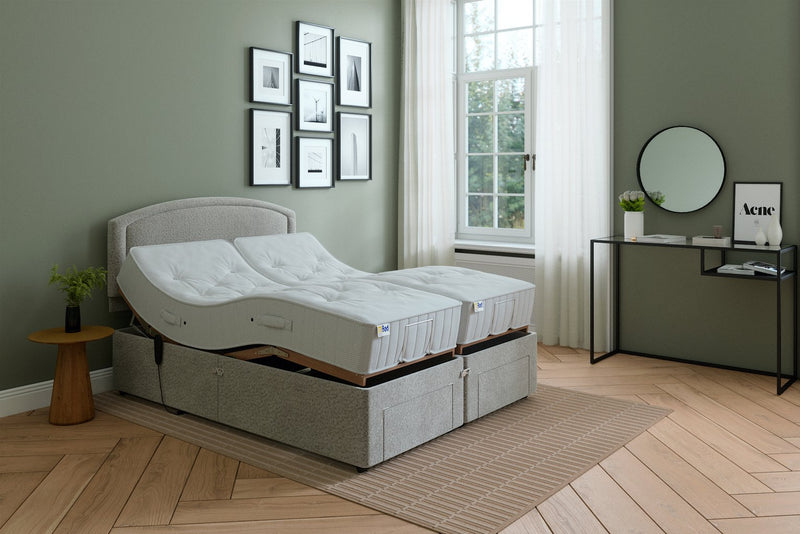 Mibed Kingsize adjustable bed and mattress Dark Grey, imported from the UK