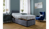 Mibed Memory Single Adjustable Drawer Bed with Mattress - Grey Adjustable Bed Set