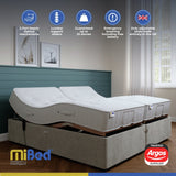 Mibed superking adjustable bed and mattress set in grey, imported from the UK