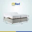Mibed superking adjustable bed and mattress set in grey, imported from the UK