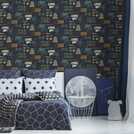 Fresco Game Over Black wallpaper 52cm x 10m roll - British product