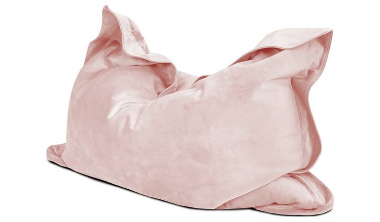 rucomfy Velvet XL Squarbie Bean Bag - Blush Pink