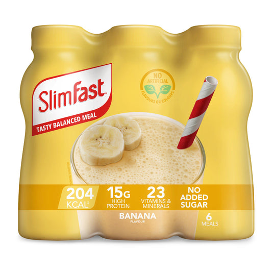 SlimFast Ready to Drink Meal Replacement Shake Banana Flavour 6 meals 325ml