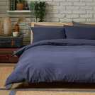 Habitat navy seersucker duvet cover set for double beds, UK version