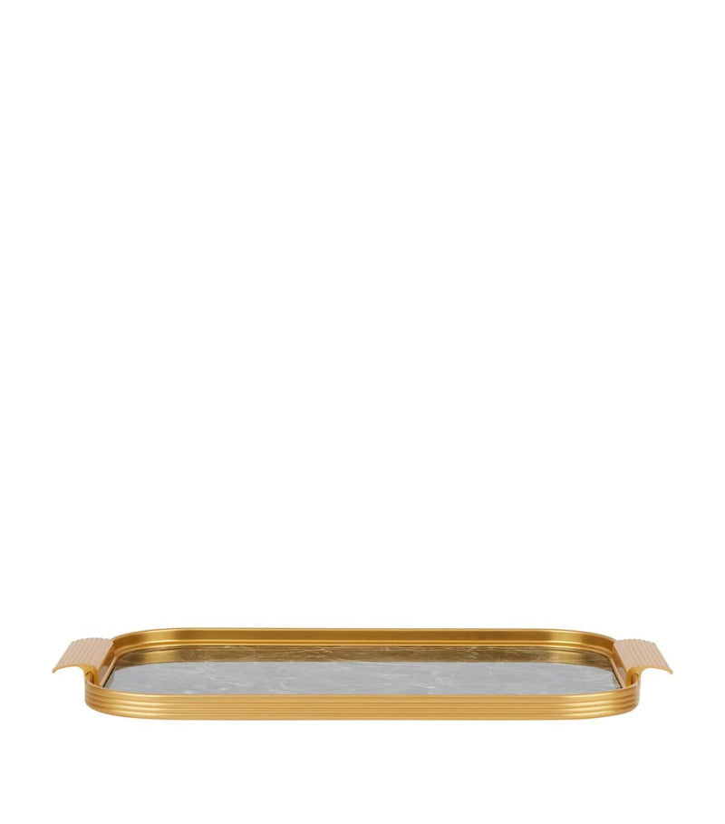Kaymet marble ribbed serving tray 35cm, UK version