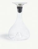 Georg Jensen glass wine carafe 26.7cm with steel pourer, UK version