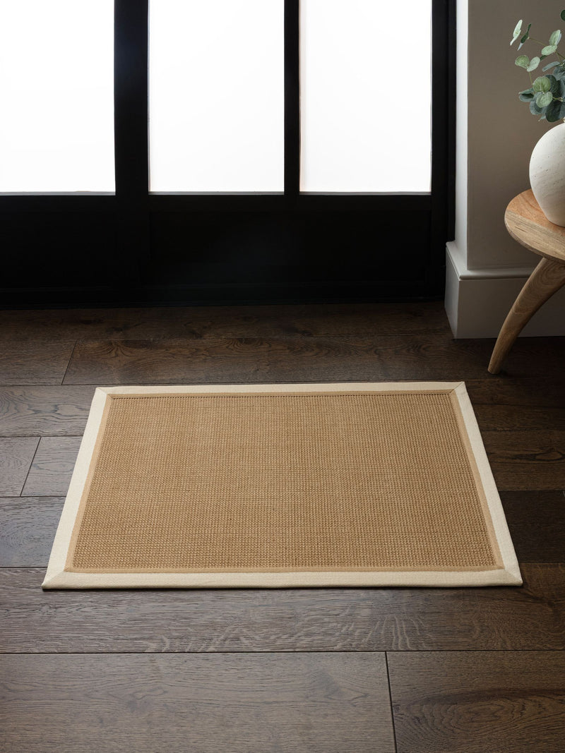Asiatic Rugs boucle doormat cream linen, imported from the UK