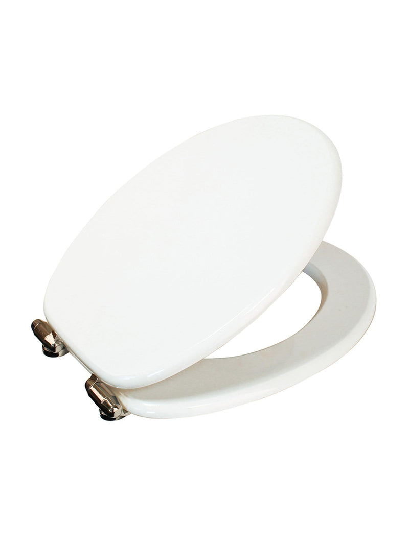 Showerdrape white Norfolk soft close wooden toilet seat - British product