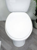 Showerdrape white Norfolk soft close wooden toilet seat - British product